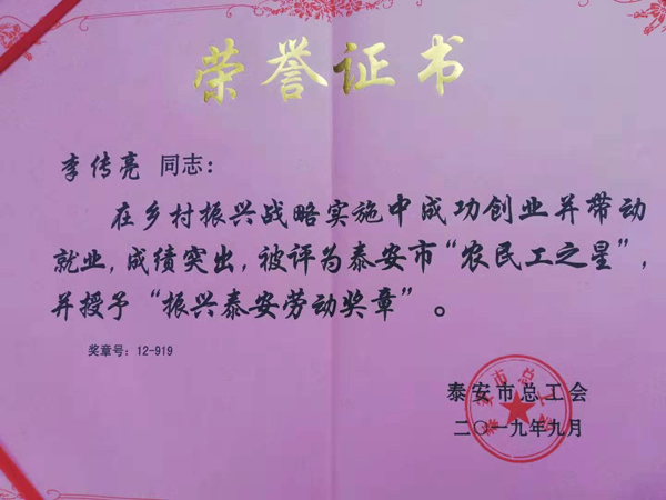 荣誉证书